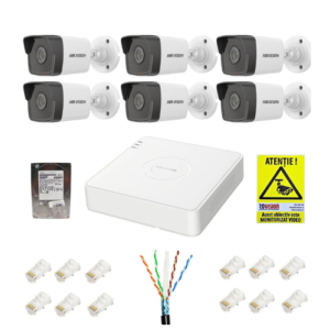 Kit supraveghere IP Hikvision 6 camere 2MP IR 30m PoE Lentila 2.8mm, NVR 8 canale 6MP PoE, accesorii montaj, HDD 1TB + Autocolant Rovision Kit supraveghere IP Hikvision 6 camere 2MP IR 30m PoE Lentila 2.8mm, NVR 8 canale 6MP PoE, accesorii montaj, HDD 1TB + Autocolant Rovision