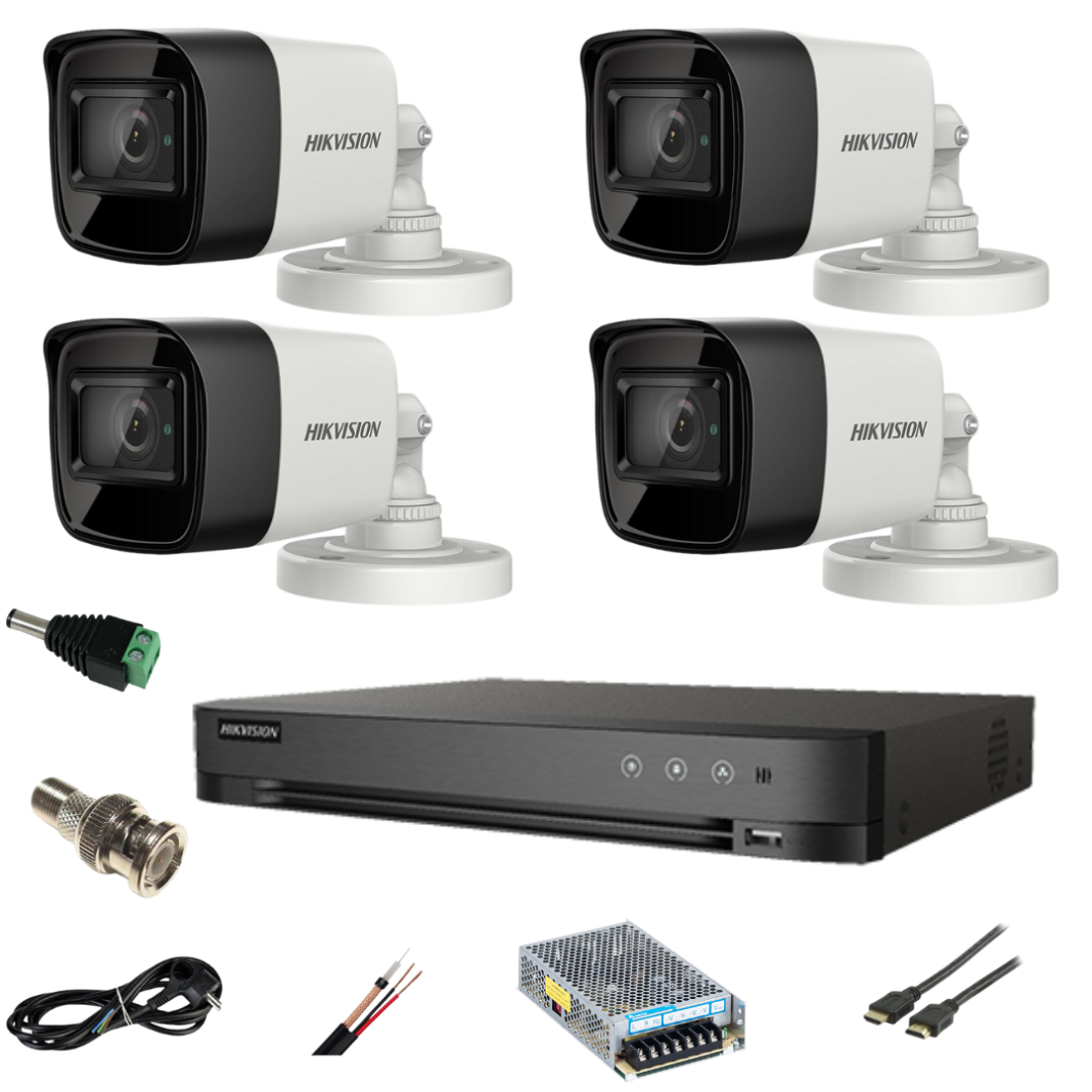 Sistem supraveghere video ultra profesional Hikvision 4 camere Ultra HD 8MP 4K, DVR 4 canale, full accesorii, live internet Sistem supraveghere video ultra profesional Hikvision 4 camere Ultra HD 8MP 4K, DVR 4 canale, full accesorii, live internet