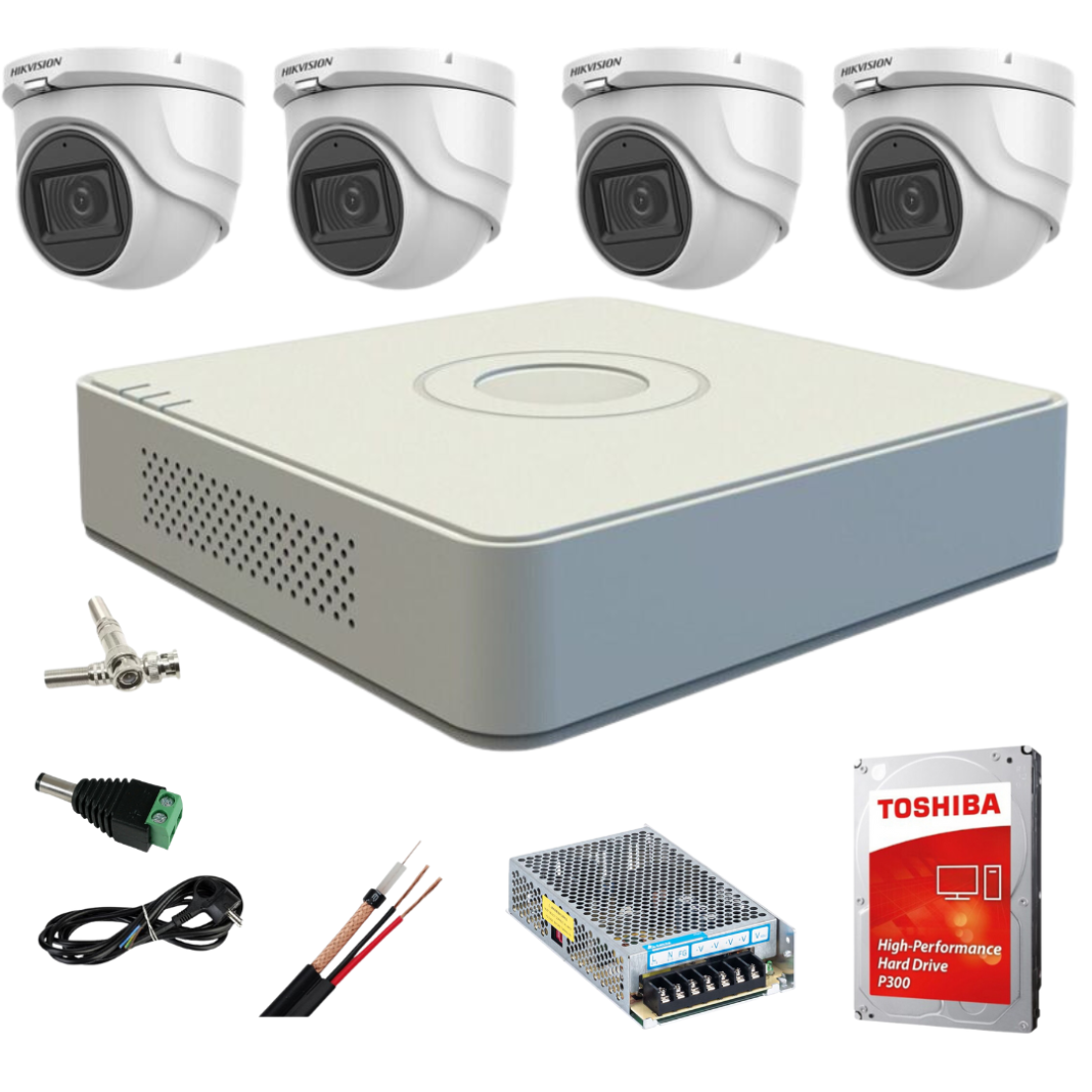 Sistem supraveghere video interior Hikvision 4 camere Turbo HD 5MP IR 20m DVR 4 canale cu toate accesoriile incluse CADOU HDD 1TB Sistem supraveghere video interior Hikvision 4 camere Turbo HD 5MP IR 20m DVR 4 canale cu toate accesoriile incluse CADOU HDD 1TB