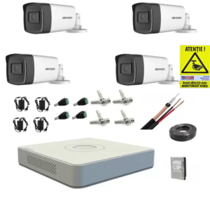Kit sistem complet 4 camere supraveghere Hikvision 1080P 40 m IR lentila 2.8mm hard 1tb Kit sistem complet 4 camere supraveghere Hikvision 1080P 40 m IR lentila 2.8mm hard 1tb