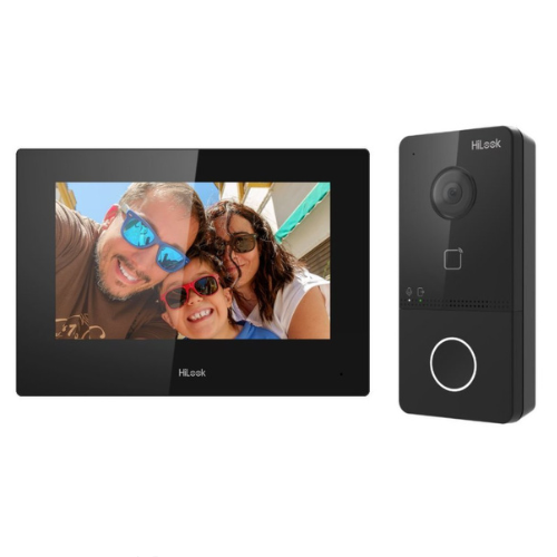 Kit videointerfon Hikvision HiLook VI-K43P, 2MP, ecran 7, Wi-Fi 2.4GHz, PoE, IR 3m, slot card, montare aparenta, IP65 Kit videointerfon Hikvision HiLook VI-K43P, 2MP, ecran 7, Wi-Fi 2.4GHz, PoE, IR 3m, slot card, montare aparenta, IP65