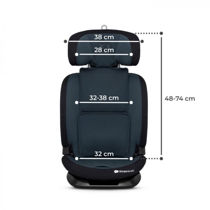 Scaun auto Kinderkraft Oneto3 i-size cu isofix 76-150 cm graphite black Scaun auto Kinderkraft Oneto3 i-size cu isofix 76-150 cm graphite black