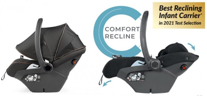 Scaun auto Peg Perego i-Size Primoviaggio Lounge 500 NegruGri 40-87 cm 0-13 kg testat ADAC