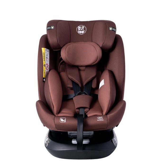 Scaun auto Deluxe Buf Boof i-Size cu isofix rotativ 360 grade 40-150 cm Saphir Coffee