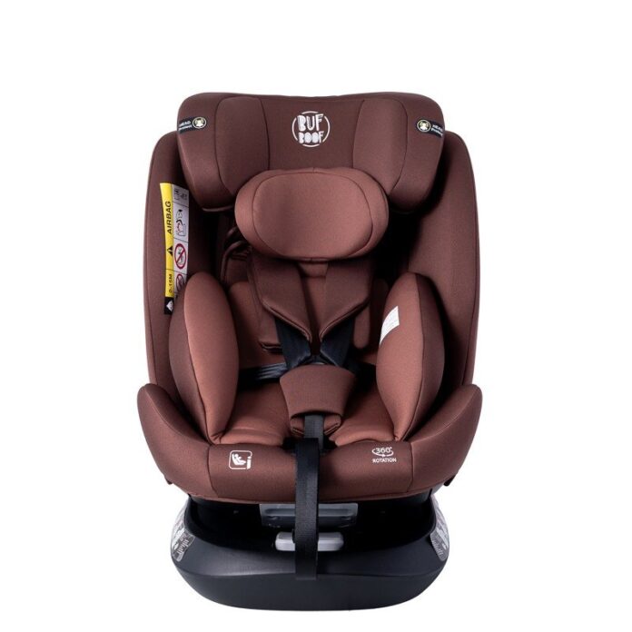 Scaun auto Deluxe Buf Boof i-Size cu isofix rotativ 360 grade 40-150 cm Saphir Coffee