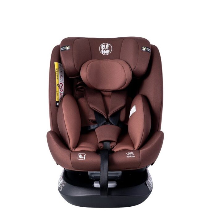 Scaun auto Deluxe Buf Boof i-Size cu isofix rotativ 360 grade 40-150 cm Saphir Coffee