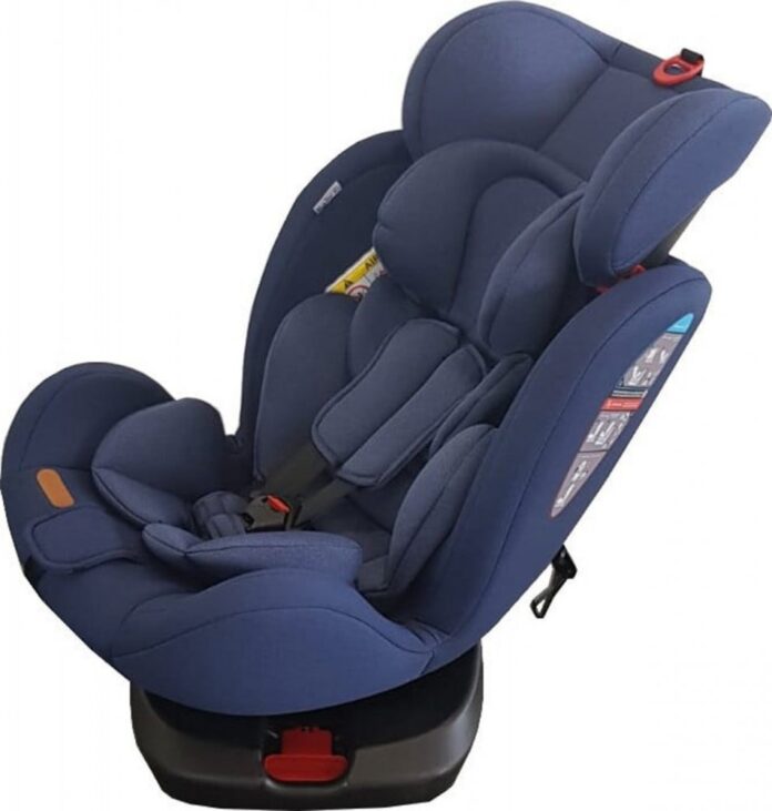 Scaun auto cu isofix Baby Care Motion Seat Rosu, Rotire 360 grade, 0-36 kg, Tetiera reglabila, Omologare R-129 i-Size, Centura in 5 puncte