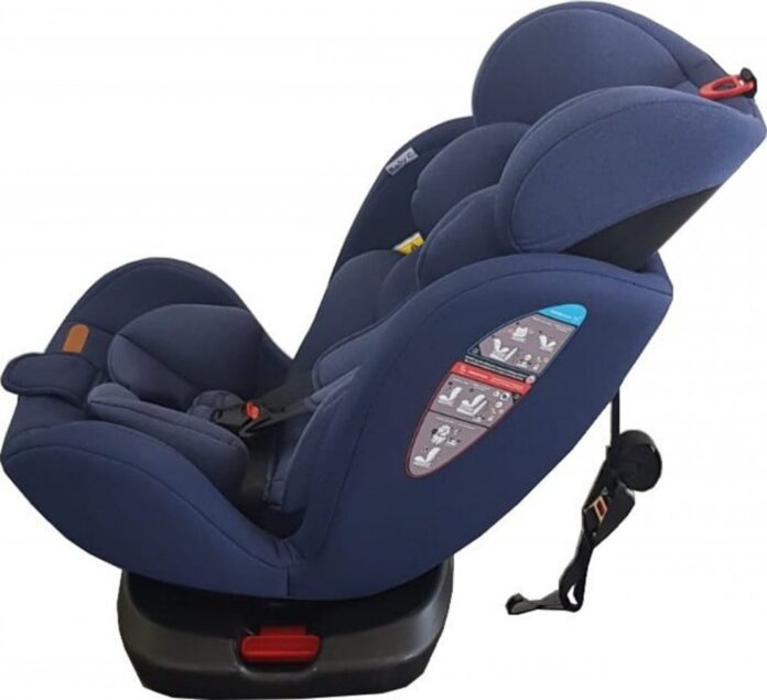 Scaun auto cu isofix Baby Care Motion Seat Rosu, Rotire 360 grade, 0-36 kg, Tetiera reglabila, Omologare R-129 i-Size, Centura in 5 puncte