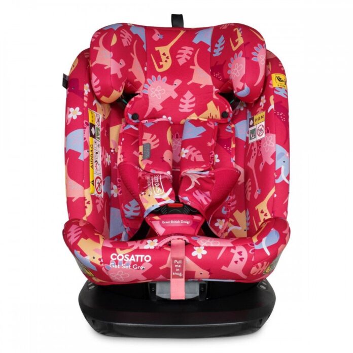 Scaun auto Cosatto Get Set Gro Dino Delite I-Size Rotativ 360, Certificare ADAC, Spatar si Tetiera reglabile, Husa detasabila, Isofix, TopTether, 40-150 cm