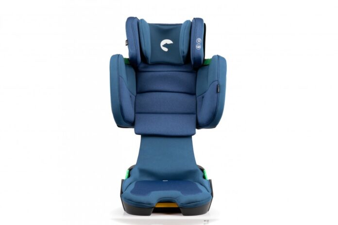 Scaun auto cu isofix pentru copii, Kidnort, model pliabil, cu Tetiera reglabila, 100-150 cm i-SIZE R-129 Mane Gray