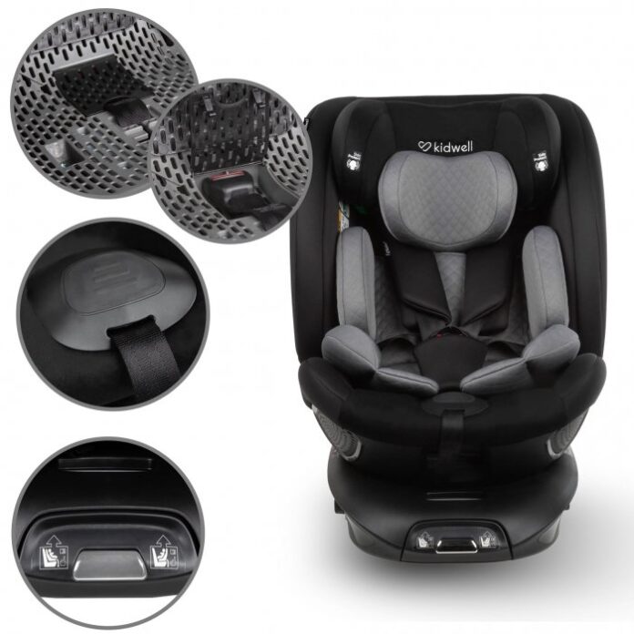 Scaun auto Kidwell GoCar Negru-Gri cu isofix, grupa 40-135 cm, i-Size, omologare R129, rotativ 360, protectie laterala ASP Scaun auto Kidwell GoCar Negru-Gri cu isofix, grupa 40-135 cm, i-Size, omologare R129, rotativ 360, protectie laterala ASP