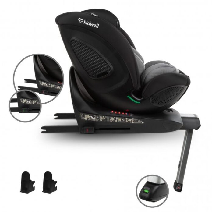 Scaun auto Kidwell GoCar Negru-Gri cu isofix, grupa 40-135 cm, i-Size, omologare R129, rotativ 360, protectie laterala ASP Scaun auto Kidwell GoCar Negru-Gri cu isofix, grupa 40-135 cm, i-Size, omologare R129, rotativ 360, protectie laterala ASP
