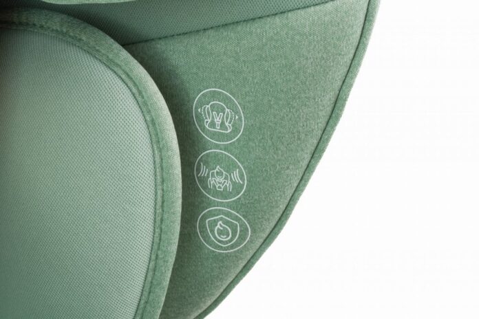 Scaun auto compact Kidnort cu SPS, isofix, Tetiera si spatar reglabile, prevazut cu cotiere, I-Size 100-150cm R-129 Natt Blue