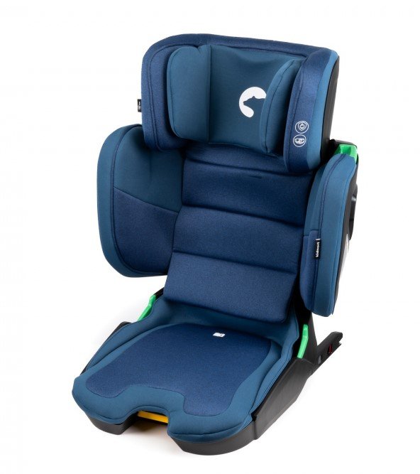 Scaun auto cu isofix pentru copii, Kidnort, model pliabil, cu Tetiera reglabila, 100-150 cm i-SIZE R-129 Mane Gray