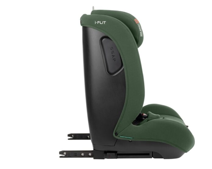 Scaun auto cu isofix KikkaBoo 76-150 cm i-Flit i-SIZE Army Green,conectori Isofix telescopici,tetiera reglabila in 12 pozitii,perna reductor,ghidaj multi centura,SPS-sistem de protectie laterala,top tether,spatar reglabil