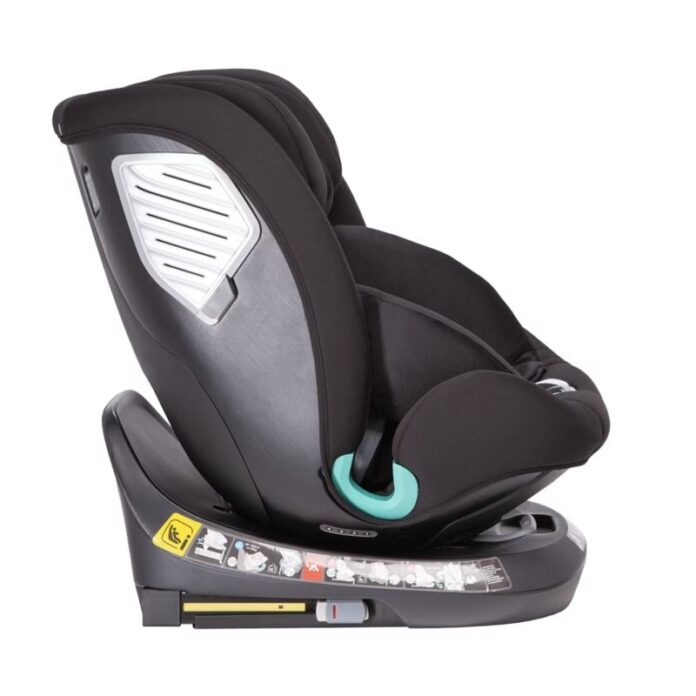 Scaun auto pentru copii, Kidnort, cu isofix, rotativ 360, i-Size R129, cu picior stabilizator si tetiera reglabila, 40-150 cm, dimensiune 46.5 x 35 x 56 cm, Radjur Grey