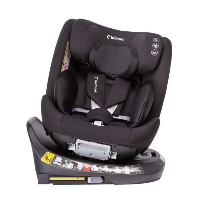 Scaun auto pentru copii, Kidnort, cu isofix, rotativ 360, i-Size R129, cu picior stabilizator si tetiera reglabila, 40-150 cm, dimensiune 46.5 x 35 x 56 cm, Radjur Grey Scaun auto pentru copii, Kidnort, cu isofix, rotativ 360, i-Size R129, cu picior stabilizator si tetiera reglabila, 40-150 cm, dimensiune 46.5 x 35 x 56 cm, Radjur Grey