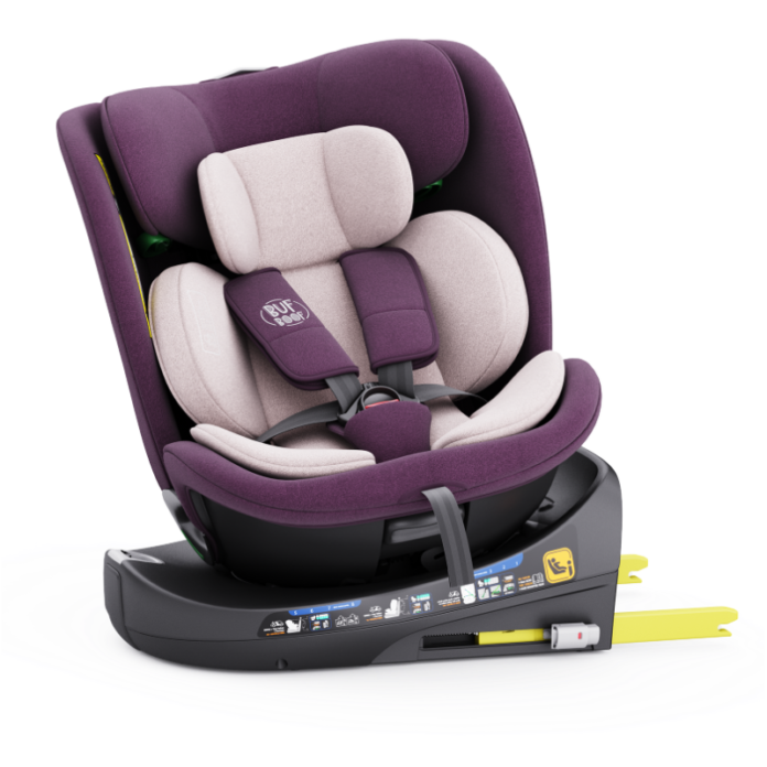 Scaun auto rotativ cu isofix B-Joy Deluxe Buf Boof iSize 40-150 cm black