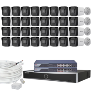 Sistem supraveghere profesional Hikvision, 32 camere, 4MP, IR 30m, Switch PoE, NVR 32 canale, Accesorii montaj incluse, Functii inteligente Sistem supraveghere profesional Hikvision, 32 camere, 4MP, IR 30m, Switch PoE, NVR 32 canale, Accesorii montaj incluse, Functii inteligente