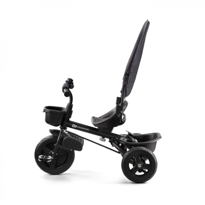 Tricicleta pentru copii Kinderkraft Aveo Malachite Grey de la 9 luni, cu sezut rotativ, suport pentru picioare, maner cu control al directiei, gentuta si cos pentru accesorii Tricicleta pentru copii Kinderkraft Aveo Malachite Grey de la 9 luni, cu sezut rotativ, suport pentru picioare, maner cu control al directiei, gentuta si cos pentru accesorii