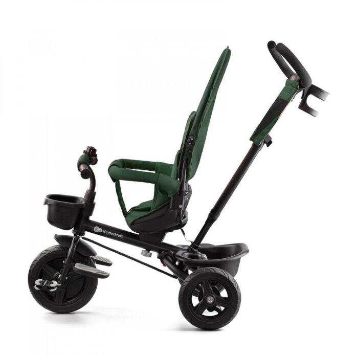 Tricicleta pentru copii Kinderkraft Aveo Mystic Green de la 9 luni, cu sezut rotativ, suport pentru picioare, maner cu control al directiei, gentuta si cos pentru accesorii Tricicleta pentru copii Kinderkraft Aveo Mystic Green de la 9 luni, cu sezut rotativ, suport pentru picioare, maner cu control al directiei, gentuta si cos pentru accesorii