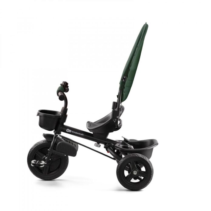 Tricicleta pentru copii Kinderkraft Aveo Mystic Green de la 9 luni, cu sezut rotativ, suport pentru picioare, maner cu control al directiei, gentuta si cos pentru accesorii Tricicleta pentru copii Kinderkraft Aveo Mystic Green de la 9 luni, cu sezut rotativ, suport pentru picioare, maner cu control al directiei, gentuta si cos pentru accesorii