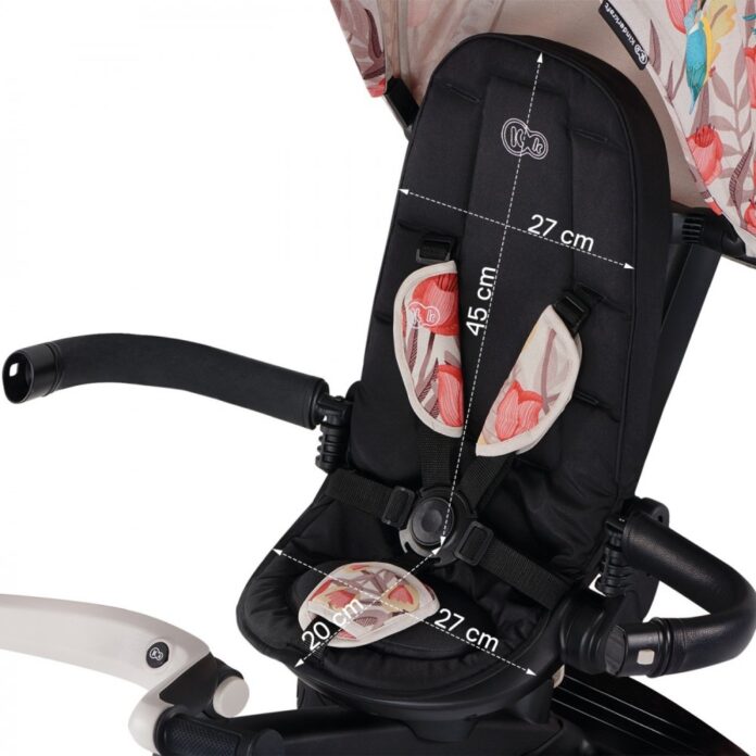 Tricicleta pentru copii Kinderkraft Easytwist Bird cu scaun reversibil, pozitie de somn, cauciucuri PU, protectie UV de la varsta de 9 luni