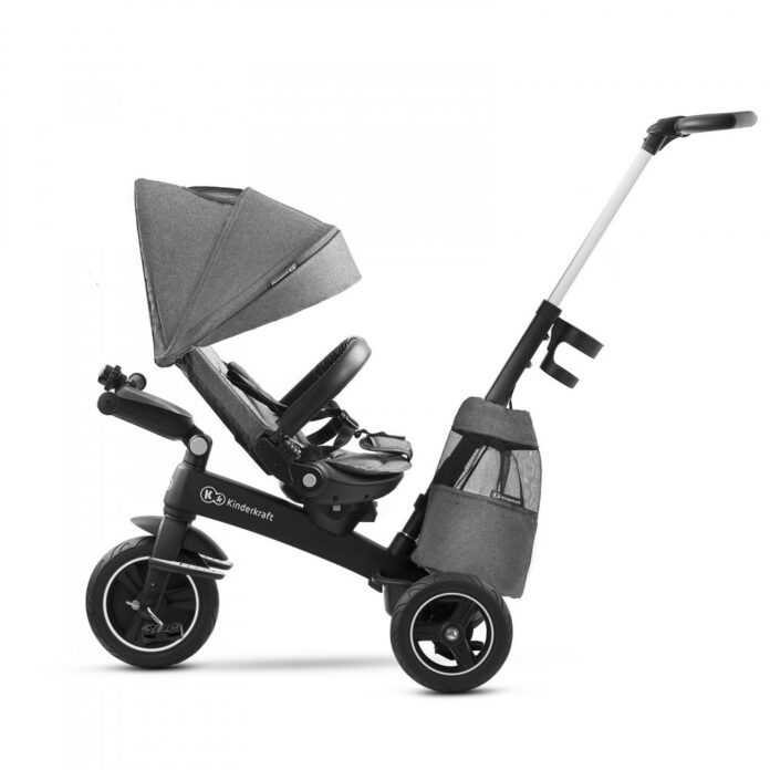 Tricicleta pentru copii Kinderkraft Easytwist platinum grey cu sezut rotativ 360 grade, maner cu control al directiei, reglabil pe 4 niveluri, suport pentru cana, sac-rucsac pentru accesorii, frana pe rotile din spate Tricicleta pentru copii Kinderkraft Easytwist platinum grey cu sezut rotativ 360 grade, maner cu control al directiei, reglabil pe 4 niveluri, suport pentru cana, sac-rucsac pentru accesorii, frana pe rotile din spate