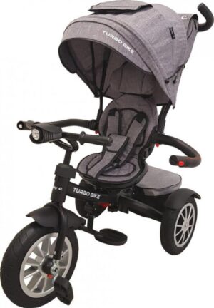 Tricicleta pentru copii Baby Care Turbo Bike Gri Jeans cu Far luminos, Roti din cauciuc, Pozitie somn, Pedale si maner pentru parinti, Scaun reversibil cu invartire 360 grade , Cadru metalic, Dimensiuni 110X45X90 cm Tricicleta pentru copii Baby Care Turbo Bike Gri Jeans cu Far luminos, Roti din cauciuc, Pozitie somn, Pedale si maner pentru parinti, Scaun reversibil cu invartire 360 grade , Cadru metalic, Dimensiuni 110X45X90 cm
