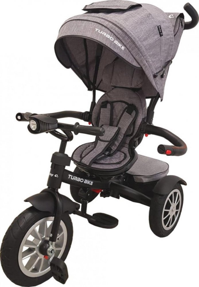 Tricicleta pentru copii Baby Care Turbo Bike Gri Jeans cu Far luminos, Roti din cauciuc, Pozitie somn, Pedale si maner pentru parinti, Scaun reversibil cu invartire 360 grade , Cadru metalic, Dimensiuni 110X45X90 cm Tricicleta pentru copii Baby Care Turbo Bike Gri Jeans cu Far luminos, Roti din cauciuc, Pozitie somn, Pedale si maner pentru parinti, Scaun reversibil cu invartire 360 grade , Cadru metalic, Dimensiuni 110X45X90 cm