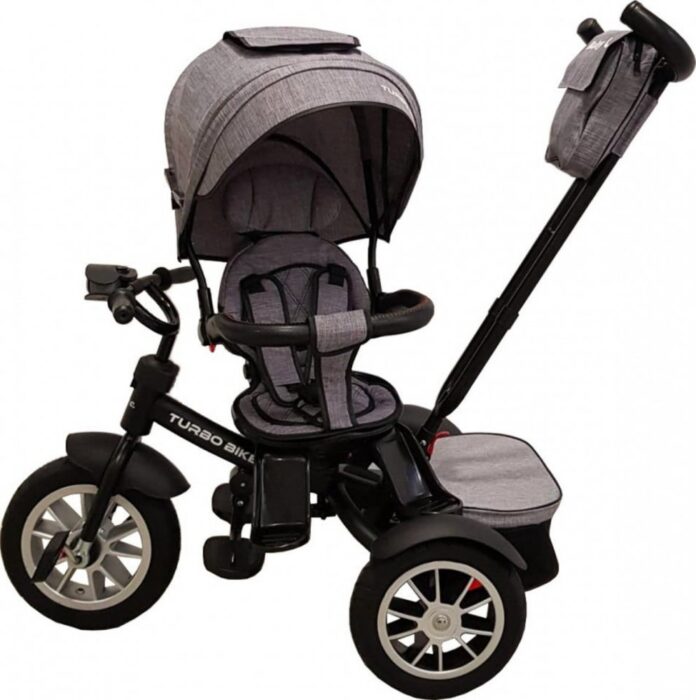 Tricicleta pentru copii Baby Care Turbo Bike Gri Jeans cu Far luminos, Roti din cauciuc, Pozitie somn, Pedale si maner pentru parinti, Scaun reversibil cu invartire 360 grade , Cadru metalic, Dimensiuni 110X45X90 cm Tricicleta pentru copii Baby Care Turbo Bike Gri Jeans cu Far luminos, Roti din cauciuc, Pozitie somn, Pedale si maner pentru parinti, Scaun reversibil cu invartire 360 grade , Cadru metalic, Dimensiuni 110X45X90 cm