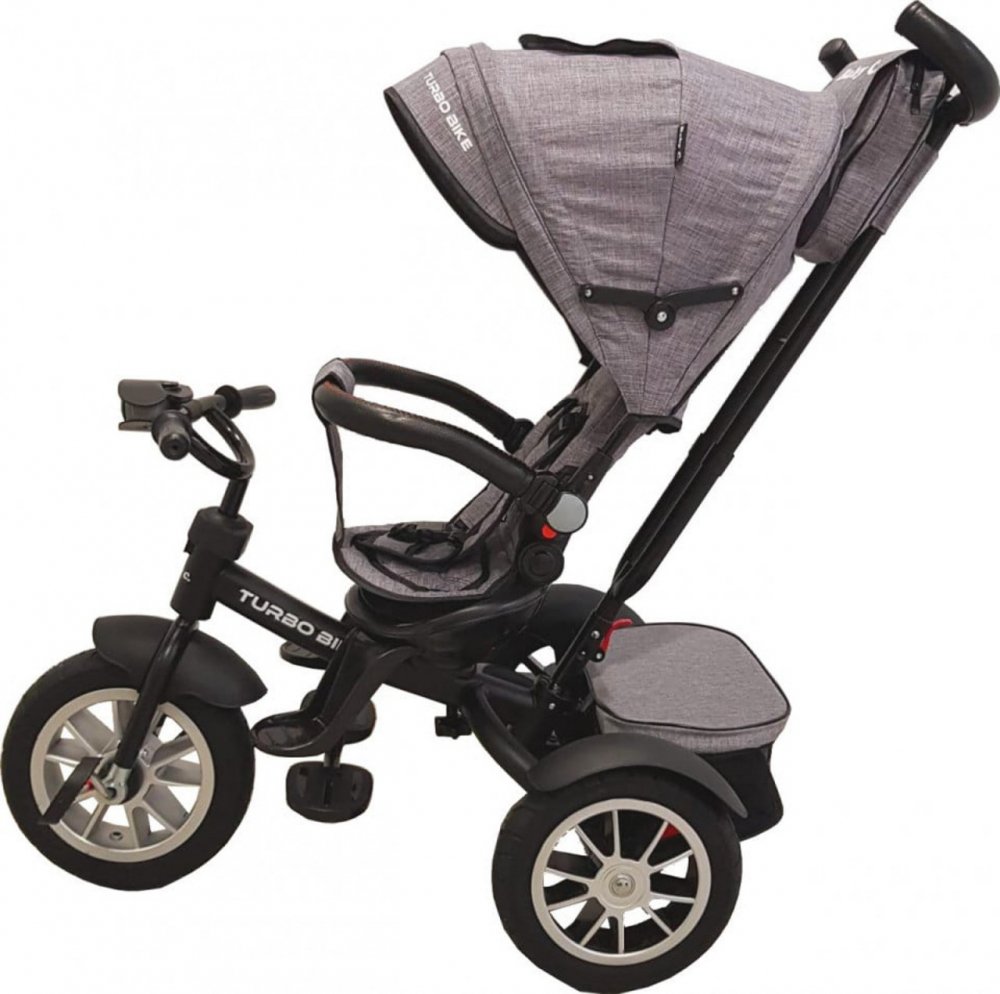 Tricicleta pentru copii Baby Care Turbo Bike Gri Jeans cu Far luminos, Roti din cauciuc, Pozitie somn, Pedale si maner pentru parinti, Scaun reversibil cu invartire 360 grade , Cadru metalic, Dimensiuni 110X45X90 cm Tricicleta pentru copii Baby Care Turbo Bike Gri Jeans cu Far luminos, Roti din cauciuc, Pozitie somn, Pedale si maner pentru parinti, Scaun reversibil cu invartire 360 grade , Cadru metalic, Dimensiuni 110X45X90 cm