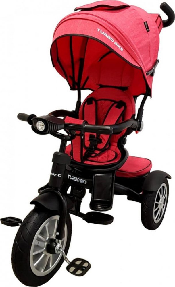 Tricicleta pentru copii Baby Care Turbo Bike Rosu Corai cu Far luminos, Roti din cauciuc, Pozitie somn, Pedale si maner pentru parinti, Scaun reversibil cu invartire 360 grade , Cadru metalic, Dimensiuni 110X45X90 cm Tricicleta pentru copii Baby Care Turbo Bike Rosu Corai cu Far luminos, Roti din cauciuc, Pozitie somn, Pedale si maner pentru parinti, Scaun reversibil cu invartire 360 grade , Cadru metalic, Dimensiuni 110X45X90 cm