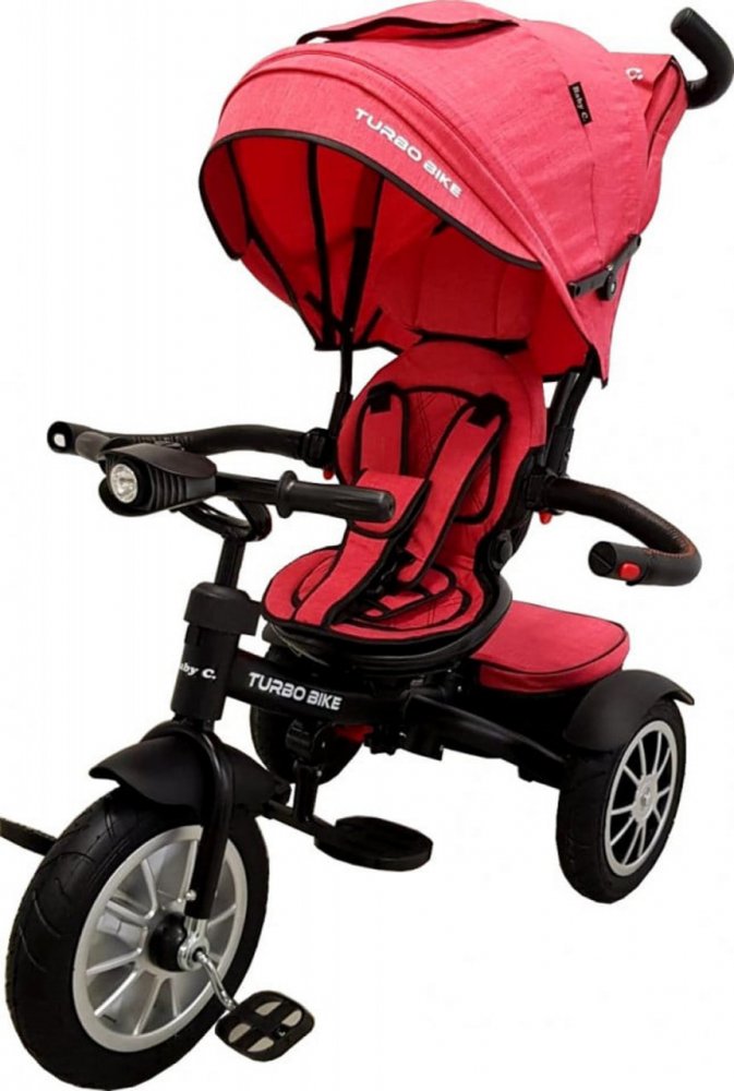 Tricicleta pentru copii Baby Care Turbo Bike Rosu Corai cu Far luminos, Roti din cauciuc, Pozitie somn, Pedale si maner pentru parinti, Scaun reversibil cu invartire 360 grade , Cadru metalic, Dimensiuni 110X45X90 cm Tricicleta pentru copii Baby Care Turbo Bike Rosu Corai cu Far luminos, Roti din cauciuc, Pozitie somn, Pedale si maner pentru parinti, Scaun reversibil cu invartire 360 grade , Cadru metalic, Dimensiuni 110X45X90 cm