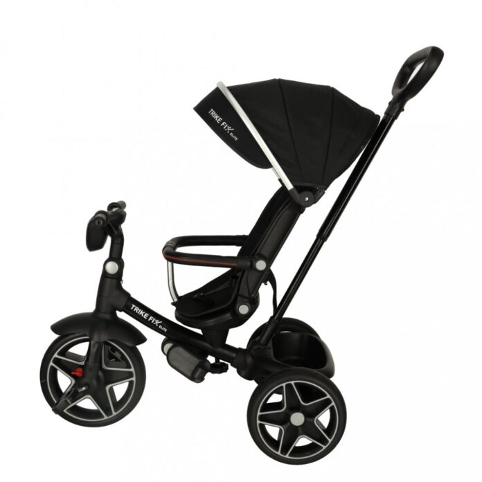 Tricicleta pentru copii Ikonka Trike Fix Elite Black, din otel, cu sezut reversibil, spatar ajustabil, bara reglabila, copertina, cu efecte luminoase si sonore, varsta 2-6 ani Tricicleta pentru copii Ikonka Trike Fix Elite Black, din otel, cu sezut reversibil, spatar ajustabil, bara reglabila, copertina, cu efecte luminoase si sonore, varsta 2-6 ani