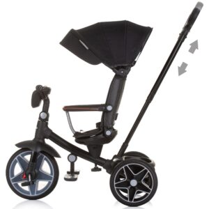 Tricicleta pentru copii Chipolino Derby obsidian, cu copertina si sezut reversibil , spatar reglabil, pozitie somn,frana, suport pentru picioare, maner cu control al directiei, jucarie cu muzica si lumini Tricicleta pentru copii Chipolino Derby obsidian, cu copertina si sezut reversibil , spatar reglabil, pozitie somn,frana, suport pentru picioare, maner cu control al directiei, jucarie cu muzica si lumini