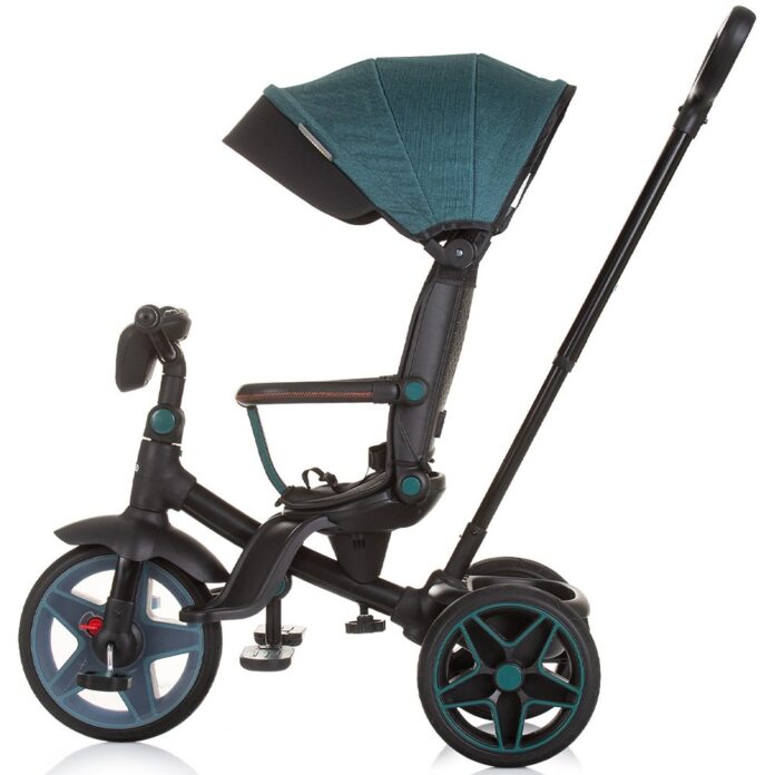 Tricicleta pentru copii Chipolino Derby teal, cu copertina si sezut reversibil, spatar reglabil, pozitie somn,frana, suport pentru picioare, maner cu control al directiei, jucarie cu muzica si lumini Tricicleta pentru copii Chipolino Derby teal, cu copertina si sezut reversibil, spatar reglabil, pozitie somn,frana, suport pentru picioare, maner cu control al directiei, jucarie cu muzica si lumini