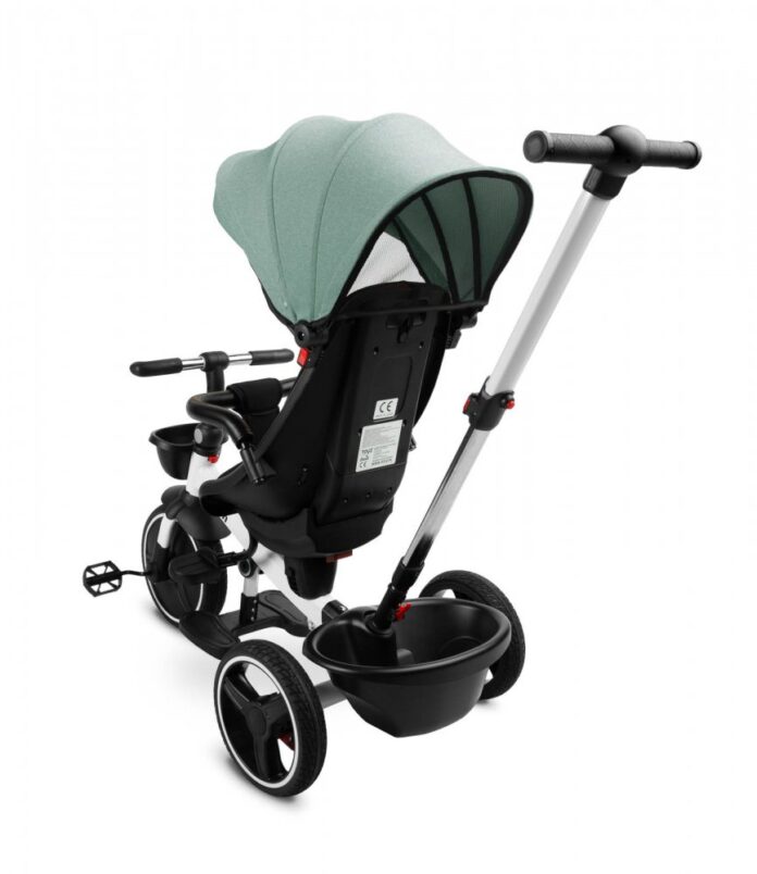 Tricicleta pentru copii Toyz Dash Grey cu maner parental, scaun reversibil si spatar reglabil cu pozitie de somn, suport picioare, frana si copertina,pana la 25 kg