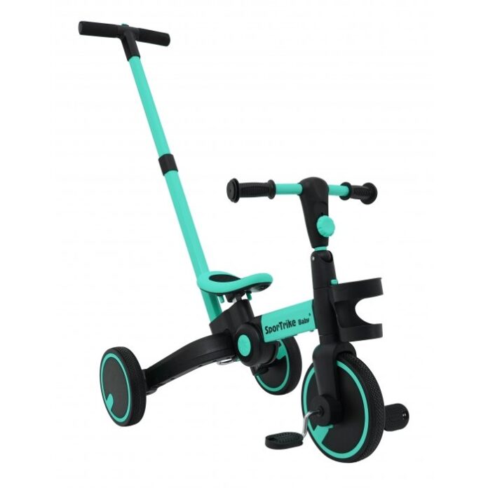 Tricicleta pentru copii SporTrike Roz 3 in 1 cu pedale, roti din cauciuc, scaun reglabil in 2 trepte, suport pahar, maner reglabil pe inaltime si detasabil Tricicleta pentru copii SporTrike Roz 3 in 1 cu pedale, roti din cauciuc, scaun reglabil in 2 trepte, suport pahar, maner reglabil pe inaltime si detasabil