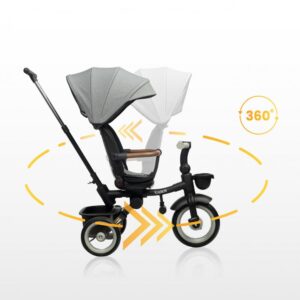 Tricicleta pentru copii Toyz Saber Grey, pliabila, multifunctionala cu spatar reglabil si pozitie de somn, copertina si maner parinte cu inaltime reglabila, pana la 25 kg Tricicleta pentru copii Toyz Saber Grey, pliabila, multifunctionala cu spatar reglabil si pozitie de somn, copertina si maner parinte cu inaltime reglabila, pana la 25 kg