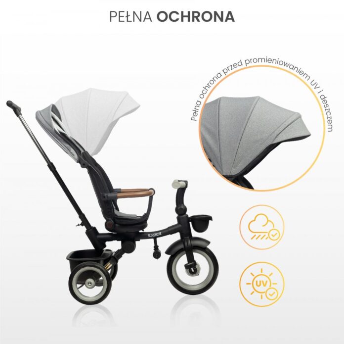 Tricicleta pentru copii Toyz Saber Grey, pliabila, multifunctionala cu spatar reglabil si pozitie de somn, copertina si maner parinte cu inaltime reglabila, pana la 25 kg Tricicleta pentru copii Toyz Saber Grey, pliabila, multifunctionala cu spatar reglabil si pozitie de somn, copertina si maner parinte cu inaltime reglabila, pana la 25 kg