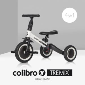 Tricicleta pentru copii Colibro Tremix Blank transformabila, 4 in 1, Ride On cu scaun reglabil, roti din cauciuc pana la 25 kg Tricicleta pentru copii Colibro Tremix Blank transformabila, 4 in 1, Ride On cu scaun reglabil, roti din cauciuc pana la 25 kg
