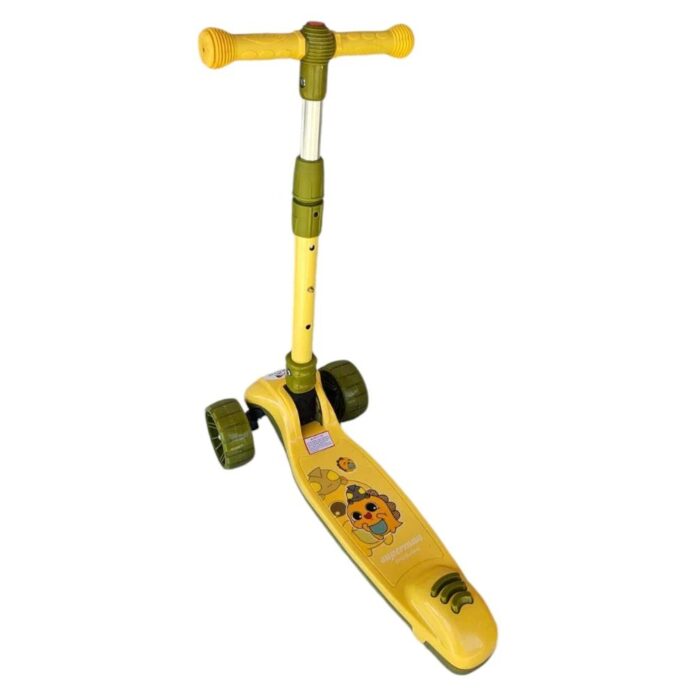 Trotineta pentru copii Novokids Mini Scooter 8150 Albastru cu roti luminoase din silicon, melodii si lumini, 3 roti, pliabila, maner reglabil pe inaltime, greutate suportata 50 kg
