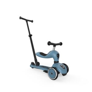 Trotineta copii cu sezut si maner, transformabila 3in1, Highwaykick 1 Push and Go Steel, 1-5 ani, pana la 50 kg, Scoot Ride Trotineta copii cu sezut si maner, transformabila 3in1, Highwaykick 1 Push and Go Steel, 1-5 ani, pana la 50 kg, Scoot Ride