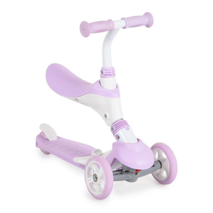 Trotineta multifunctionala pentru copii, evolutiva 3in1 cu scaunel,maner parental,inaltime ghidon reglabila de la 12 luni Tristar Mov