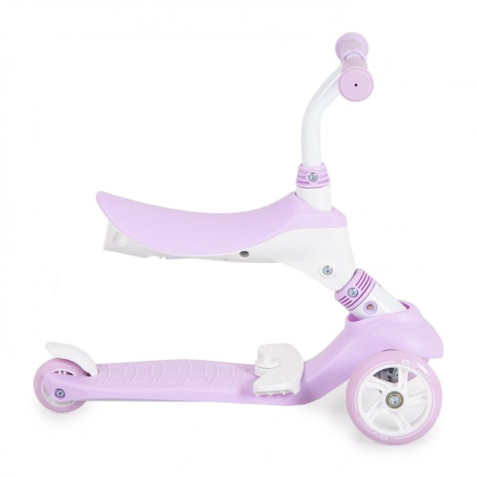 Trotineta multifunctionala pentru copii, evolutiva 3in1 cu scaunel,maner parental,inaltime ghidon reglabila de la 12 luni Tristar Mov