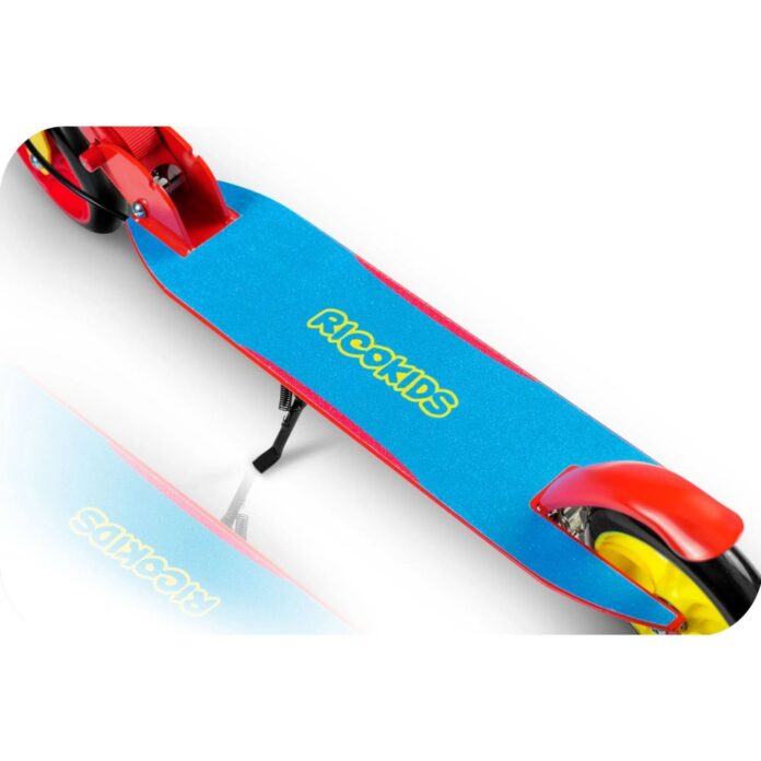 Trotineta pentru copii Ricokids Kodi AlbastruRosu pliabila, inaltime ghidon reglabila, platforma antiderapanta, roti din PU rezistente, rulmenti ABEC-7, 2 frane de mana si picior, manere ergonomice pliabile si cric Trotineta pentru copii Ricokids Kodi AlbastruRosu pliabila, inaltime ghidon reglabila, platforma antiderapanta, roti din PU rezistente, rulmenti ABEC-7, 2 frane de mana si picior, manere ergonomice pliabile si cric
