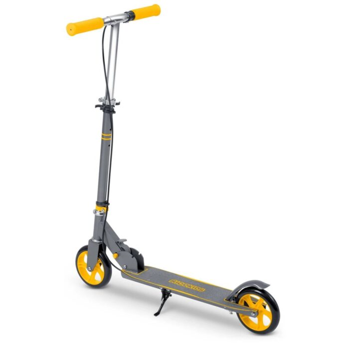 Trotineta pentru copii Ricokids Kodi GriGalben pliabila, inaltime ghidon reglabila, platforma antiderapanta, roti din PU rezistente, rulmenti ABEC-7, 2 frane de mana si picior, manere ergonomice pliabile si cric Trotineta pentru copii Ricokids Kodi GriGalben pliabila, inaltime ghidon reglabila, platforma antiderapanta, roti din PU rezistente, rulmenti ABEC-7, 2 frane de mana si picior, manere ergonomice pliabile si cric