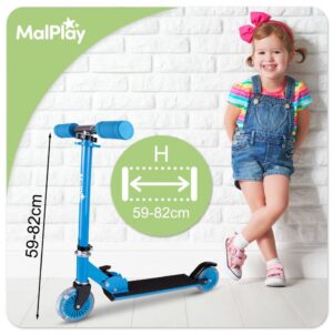 Trotineta pliabila si reglabila pentru copii Malplay Blue, echipata cu lumini LED Trotineta pliabila si reglabila pentru copii Malplay Blue, echipata cu lumini LED