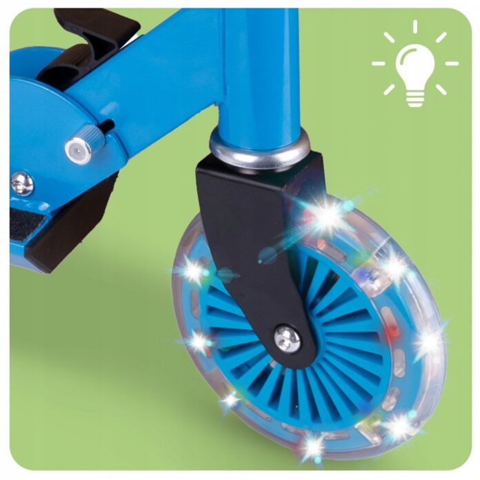 Trotineta pliabila si reglabila pentru copii Malplay Blue, echipata cu lumini LED Trotineta pliabila si reglabila pentru copii Malplay Blue, echipata cu lumini LED